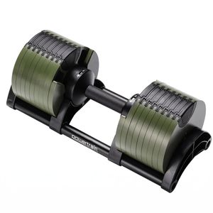 Powertrain Eon 45kg Adjustable Dumbbell Fast Dial Selector 5-45kg Home Gym Strength Training Free Weight - Green