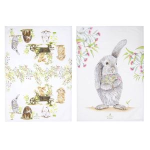Ashdene Bunny Tales Set Of 2 Kitchen Towels