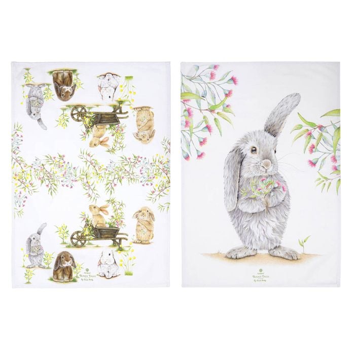 Ashdene Bunny Tales Set Of 2 Kitchen Towels