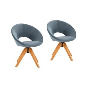 Costway 2x  Swivel Velvet Office Chair Home Work Study Grey