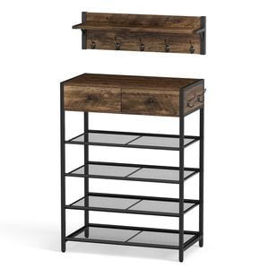 Costway Coat Rack 5-tier Shoe Storage Set Entryway