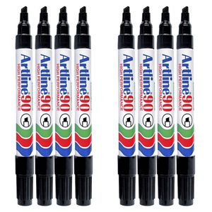 8pc Artline 90 Permanent Marker Office/school 2-5mm Line Width Chisel Nib Black