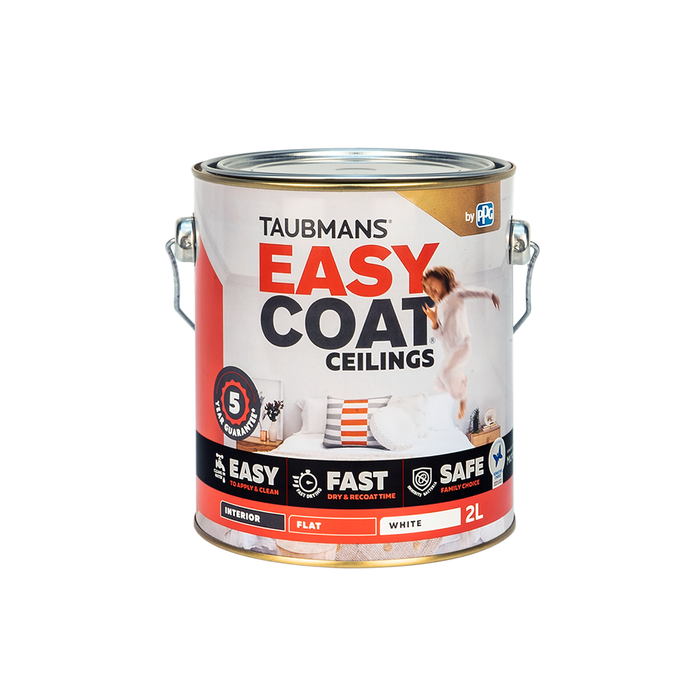 Taubmans 2L White Flat Easycoat Ceiling Paint