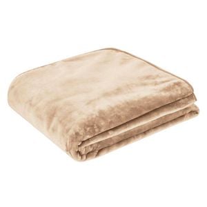 J.Elliot 450gsm Solid Faux Mink Blanket Natural