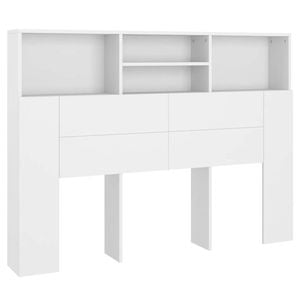 vidaXL Headboard Cabinet White 140 cm