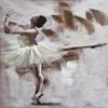 P&P Ballerina Wall Art with Tulle Dress - Elegant Hand Painting Picture for Living Room, Bedroom & Office 70x100cm