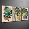 3 Set of Monstera Leaf  Print 100% Australian Made 3 x 40x60cm  (Stretched)
