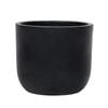 220 x 250mm Plain Black Round Ceramic Pot
