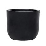 220 x 250mm Plain Black Round Ceramic Pot