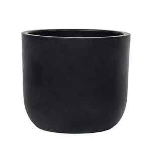 220 x 250mm Plain Black Round Ceramic Pot