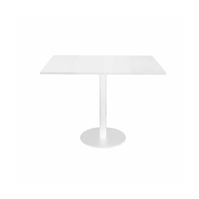 Olg Disc Meeting Table White Frame White Top 900mm Square