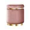 Round Velvet Foot Stool Ottoman Rest/Seat Pink