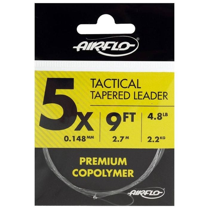 Airflo Tactical CoPolymer Tapered 9ft Fly Fishing Leader 5X  4.8lb