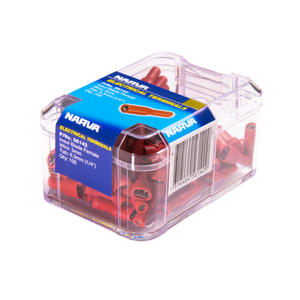Narva 2.5-3mm / 6.3  x 0.8mm Red Double Crimped Female Fully Insulated Blade Terminal - 100 Pack