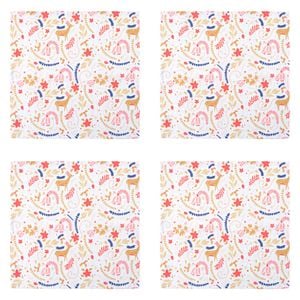 4x 2pc Splosh Christmas 45cm Polyester Napkin Set Square