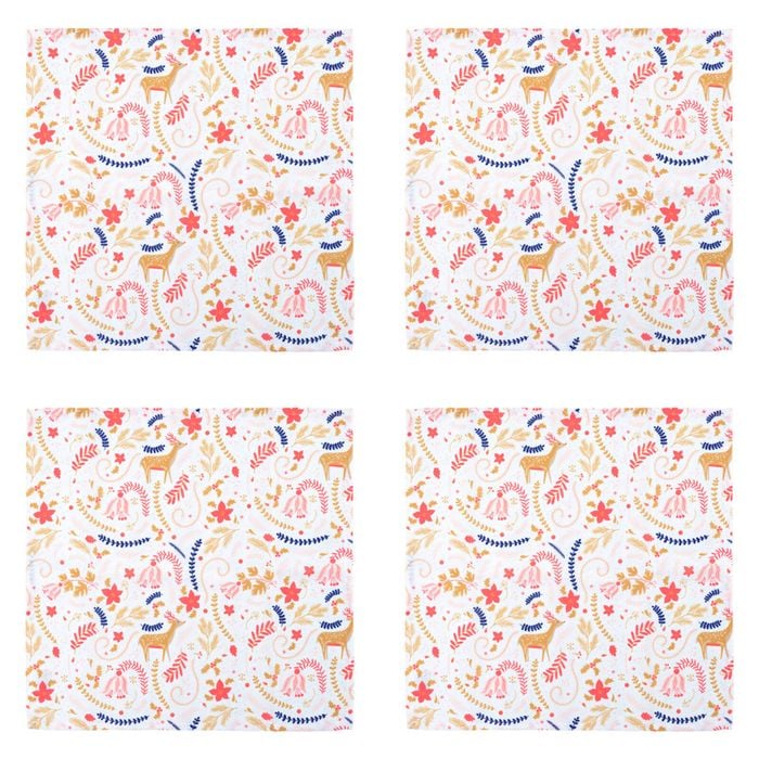 4x 2pc Splosh Christmas 45cm Polyester Napkin Set Square
