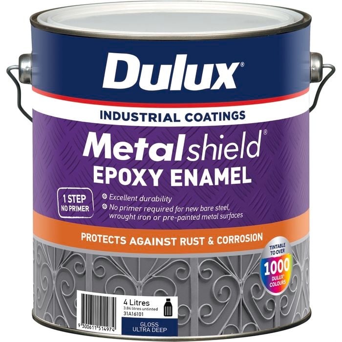 Dulux 4L Metalshield Epoxy Enamel Gloss Paint Ultra Deep - 4L