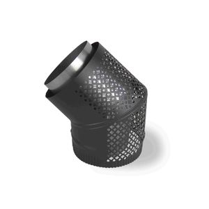 Scandia 45° Rear Facing Bend Flue Kit - Black Mesh