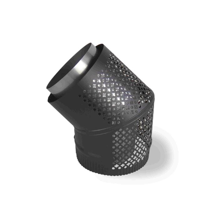 Scandia 45° Rear Facing Bend Flue Kit - Black Mesh