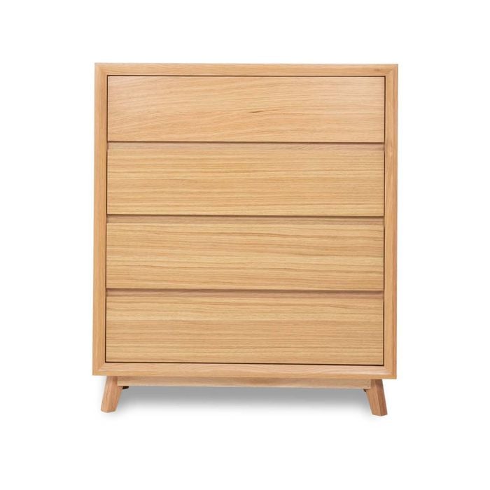 Courtney White Oak 4 Drawer Tallboy