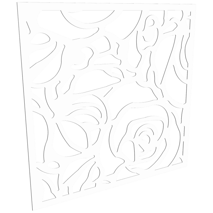 ProtectorAl 300-1200 x 300-1200mm Satin White/Gloss White Roses Unframed Composite Deco Panel