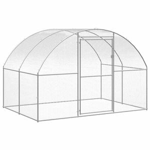 vidaXL Outdoor Chicken Coop Hen House Pet Cage Chicken Run Galvanised Steel 3x2x2 m