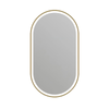 Barelli 900mm Brushed Brass Signature Framed Pill LED Mirror Front-Lit With Demister & Dimming IP46