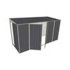 Build-a-Shed 1.5 x 3.7 x 2m Sliding Door Tunnel Shed with Double Hinged Side Doors - Grey