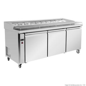Thermaster PWB200 Three door DELUXE Pizza Prep Bench