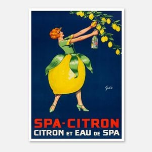 Galrie Vintage SpaCitron Lemon Drink Poster Art by Géo French Advertisement, Poster Only, A0 84 x 119cm (33 X 47inch)