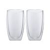 2pc Maxwell & Williams Blend Double Wall 450ml Glass Cup Set - Clear
