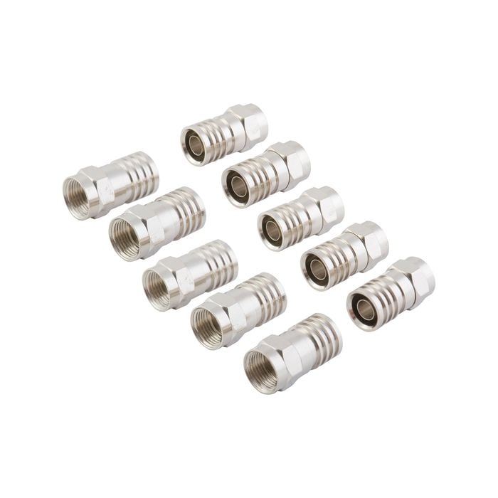 Antsig F59 Crimp Connector for RG6 Cable Heavy Gauge - 10 Pack