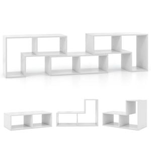 Costway 65” Tv Stand Cabinet 3pcs Convertible Console Table Entertainment Unit