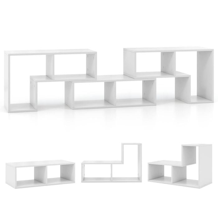 Costway 65” Tv Stand Cabinet 3pcs Convertible Console Table Entertainment Unit