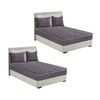 SOGA 2 Pack Grey Queen Clover Quilted Fleece Mattress Cover Sets with 4 Pillowcases