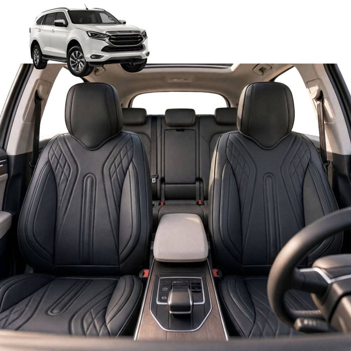 Australian Goose Front Seat Covers for Isuzu MU-X 2021 - Current (RJ) - PU Leather, Black (2pc)