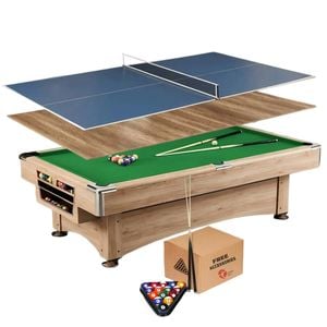 TOPONE Elara 3-IN-1 Pool Table/Billiard Table/Table Tennis Table/Dinning Table with Ball Return 7FT/8FT - 8FT TABLE