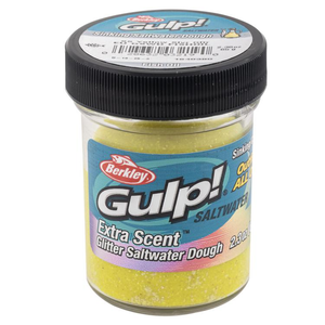 Berkley Gulp Saltwater Paste Dough Fishing Bait Fish Oil SS Yellow Silver Glitter