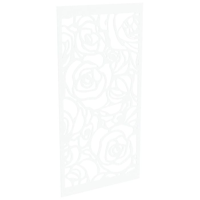 ProtectorAl 300-1200 x 1201-2400mm Pearl White Roses Unframed Solid Aluminium Decorative Panel