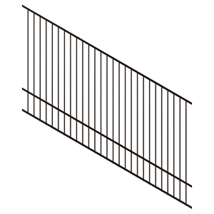ProtectorAl 1201-2400W x 1500H Satin Black Raked 16-30º Flat Top Pool Fence Panel - Black