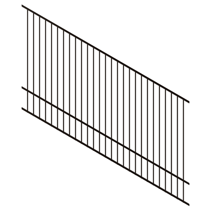 ProtectorAl 1201-2400W x 1500H Satin Black Raked 16-30º Flat Top Pool Fence Panel - Black