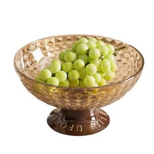 Catzon Aesthetic Fruit Bowl with Draining Hole Ideal for Veggie Snack-Tea Color