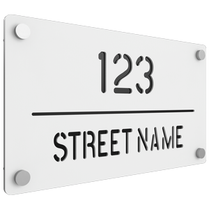 ProtectorAl 380 x 220mm Satin White ACM Cut Through Custom House Sign