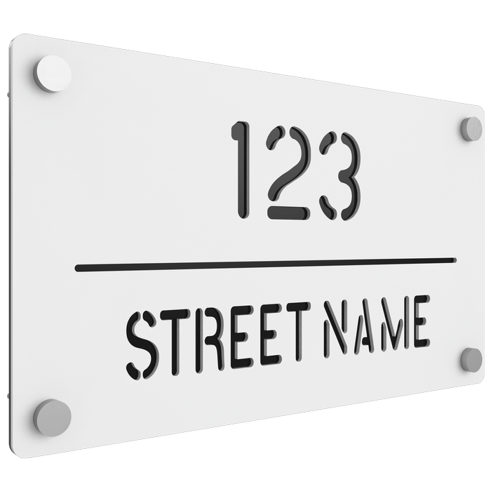ProtectorAl 380 x 220mm Satin White ACM Cut Through Custom House Sign