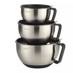 MasterPro Premium Stainless Steel 3pc Mixing Bowls | Set of 3
