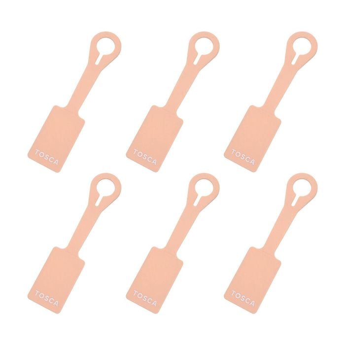 6PK Tosca Silicone Travel Luggage Suitcase Bag Tag Peach