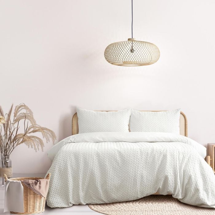 Ardor Boudoir Bondi Embossed Queen Bed Quilt Cover Set - White