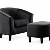 Cambia Tub Chair with Ottoman Velvet - Black