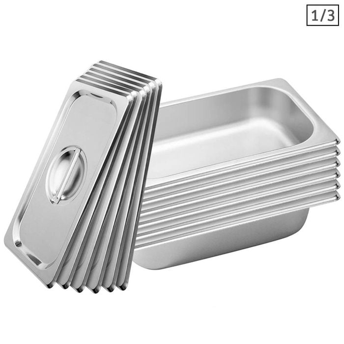 SOGA 6X 1/3 GN Pan 6.5cm With Lid – Stainless Steel