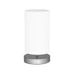 Verve Design Satin Nickel Base With White Shade Table Lamp - Twin Pack
